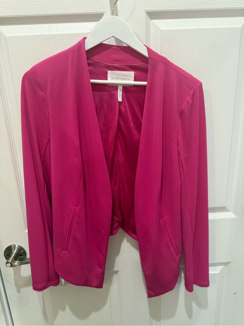 BCBGeneration Open-Front Fuchsia Blazer